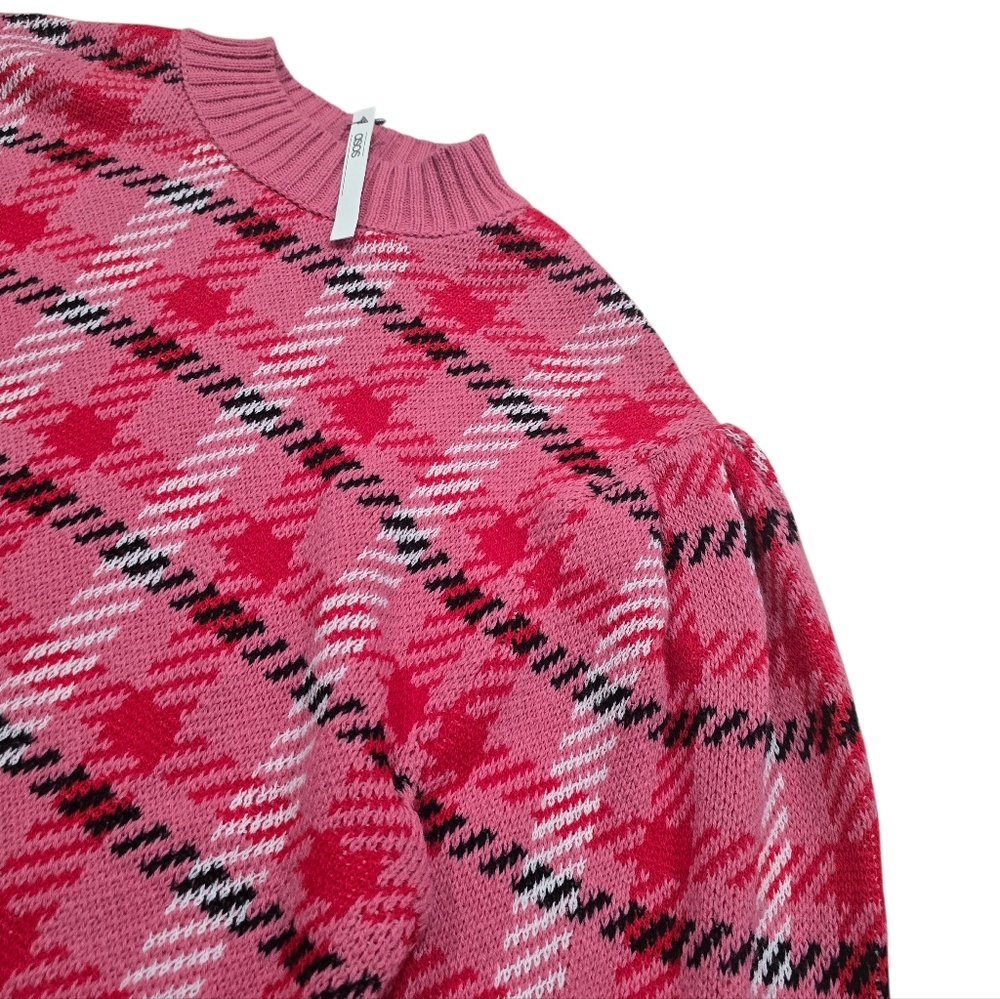ASOS Chunky Sweater In Check/Plaid Pattern - Picture 4 of 8